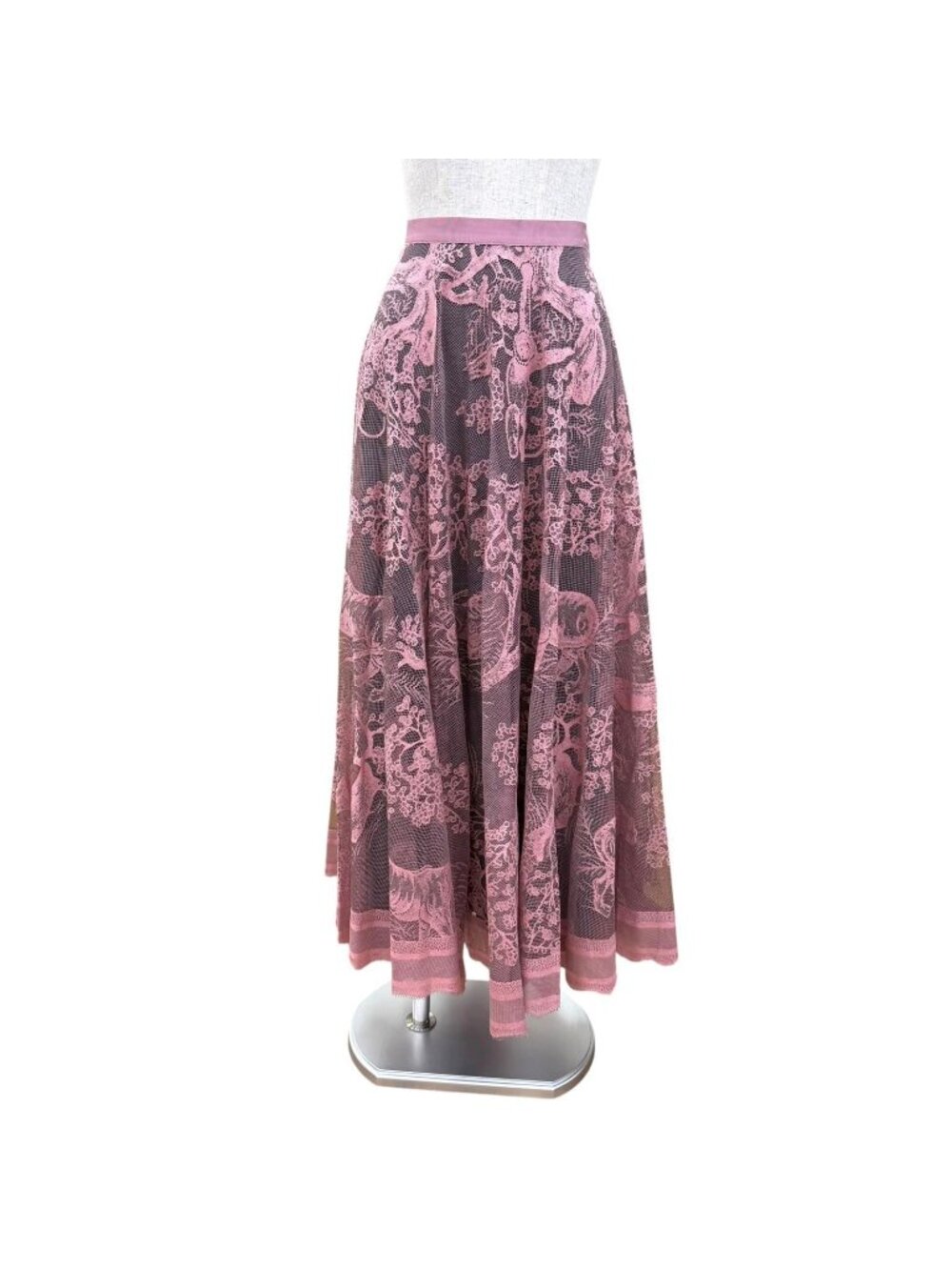 Dior Lace Dioriviera Midi Skirt Pink 44